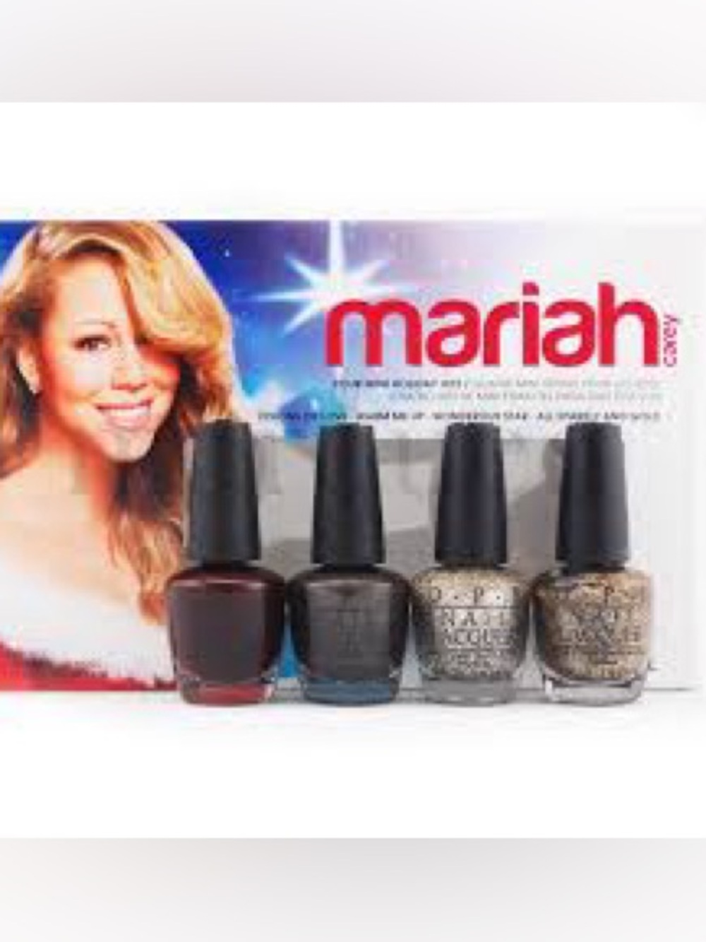 OPI Mariah Holiday Mini Nail Polish Set - Burgundy and Gold Glitters